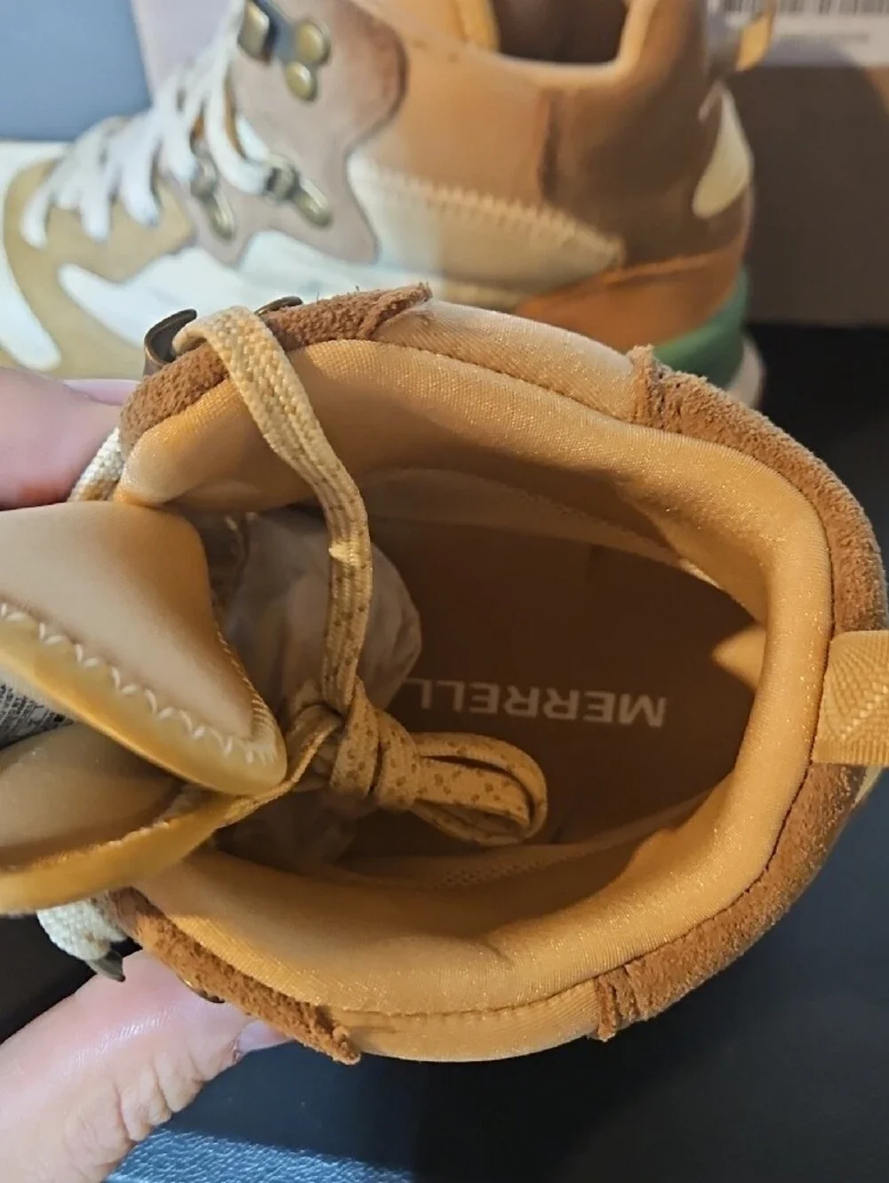Merrell Women's Beige and Green Trail High-Top Sneakers